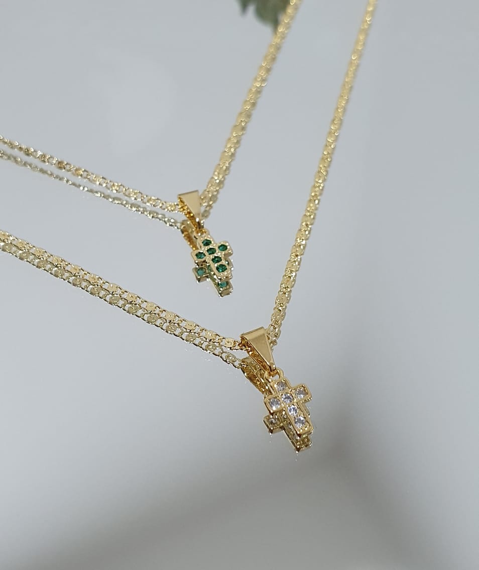 D Mini Cruz Con Circonias Cristal