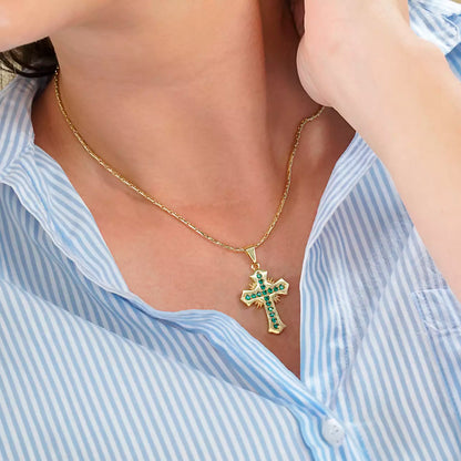 D Cruz Sagrada Circonias Verde