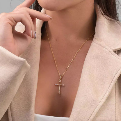 D Cruz Tubular 9 circonias ROSADO