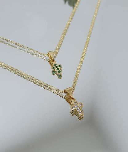 D Mini Cruz Con Circonias Cristal