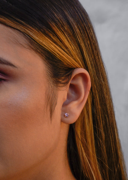 A Topo Circonia Corazón ROSA