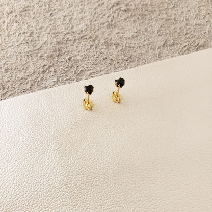 A Topo Circonia Corazón NEGRO