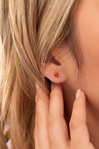 A Topo Circonia Corazón ROJO