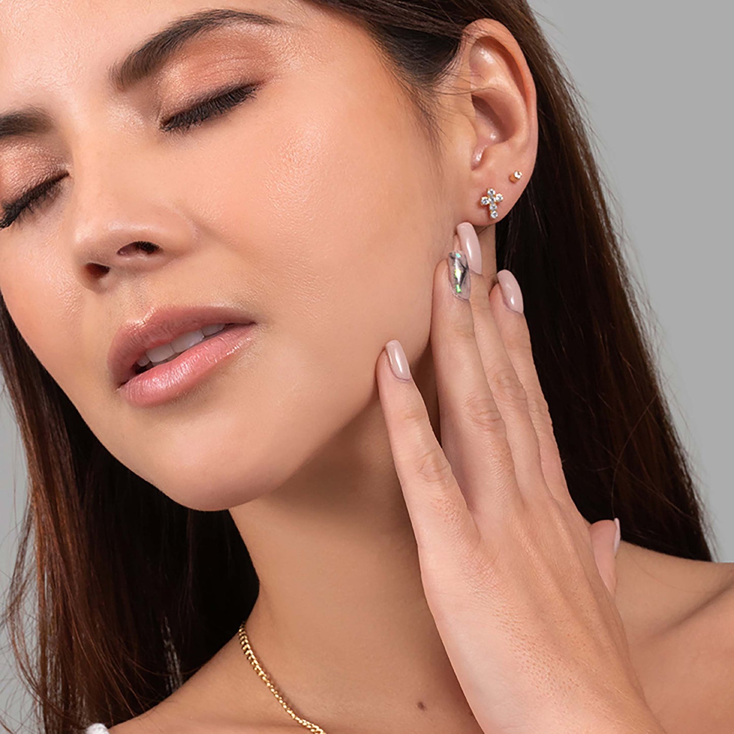 A Cruz 6 circonias 0.8mm CRISTAL