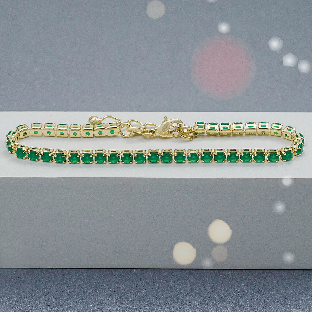 T Circonias Verde Unisex 22 Cms + Extensor