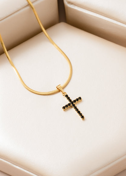 D Cruz Circonias Mediana Negra