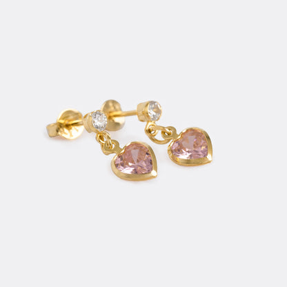 A Corazón Circonias 1.7 cms ROSA