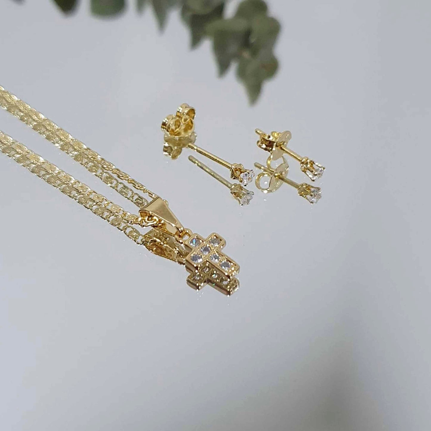 D Mini Cruz Con Circonias Cristal