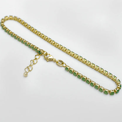 T Circonias Verde Unisex 22 Cms + Extensor