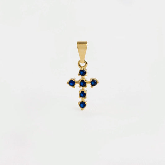 D Cruz 6 Circonias Azul