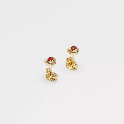 A Corazón Mini Circonia ROJO