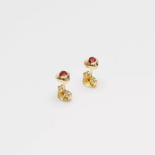 A Corazón Mini Circonia ROJO