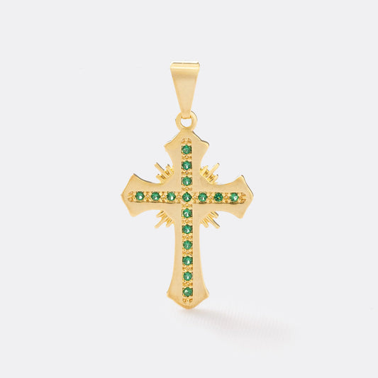 D Cruz Sagrada Circonias Verde