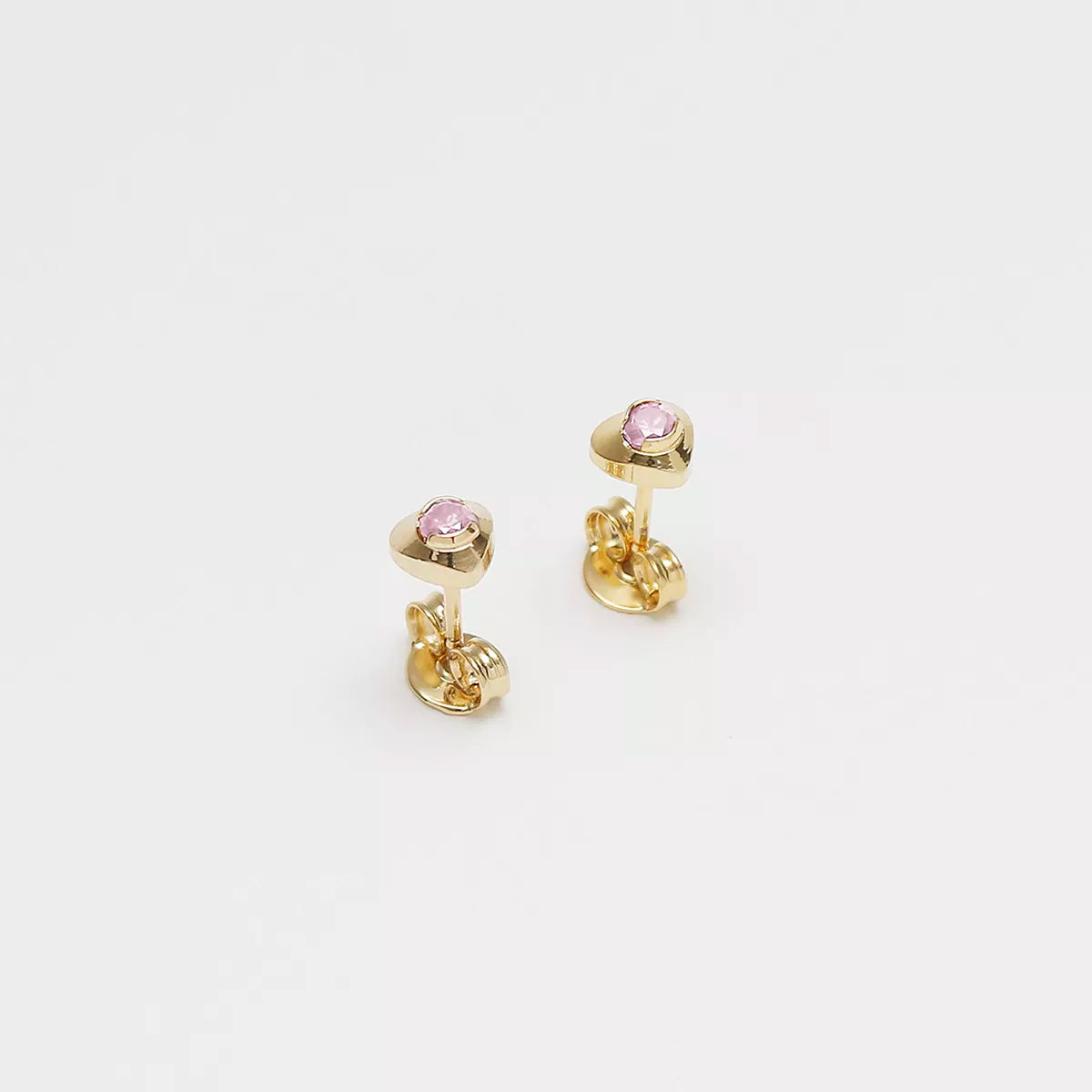 A Corazón Mini Circonia ROSA
