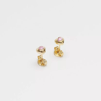 A Corazón Mini Circonia ROSA