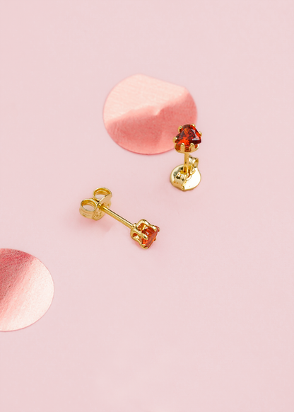 A Topo Circonia Corazón ROJO