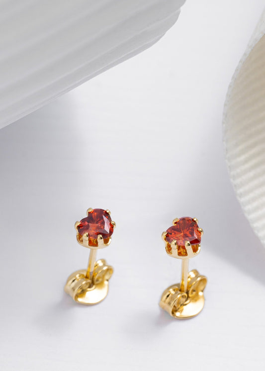 A Topo Circonia Corazón ROJO