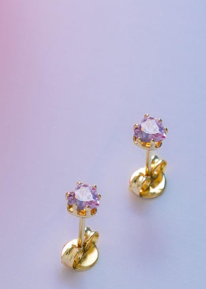 A Topo Circonia Corazón ROSA