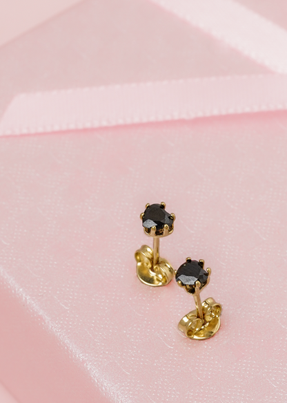 A Topo Circonia Corazón NEGRO