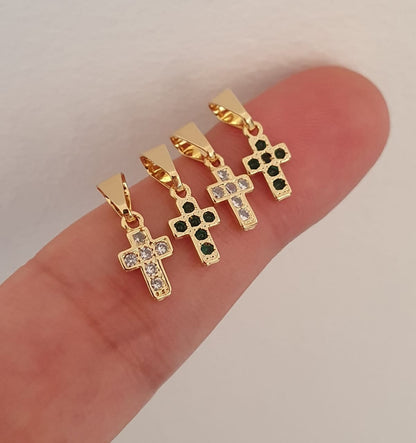 D Mini Cruz Con Circonias Cristal