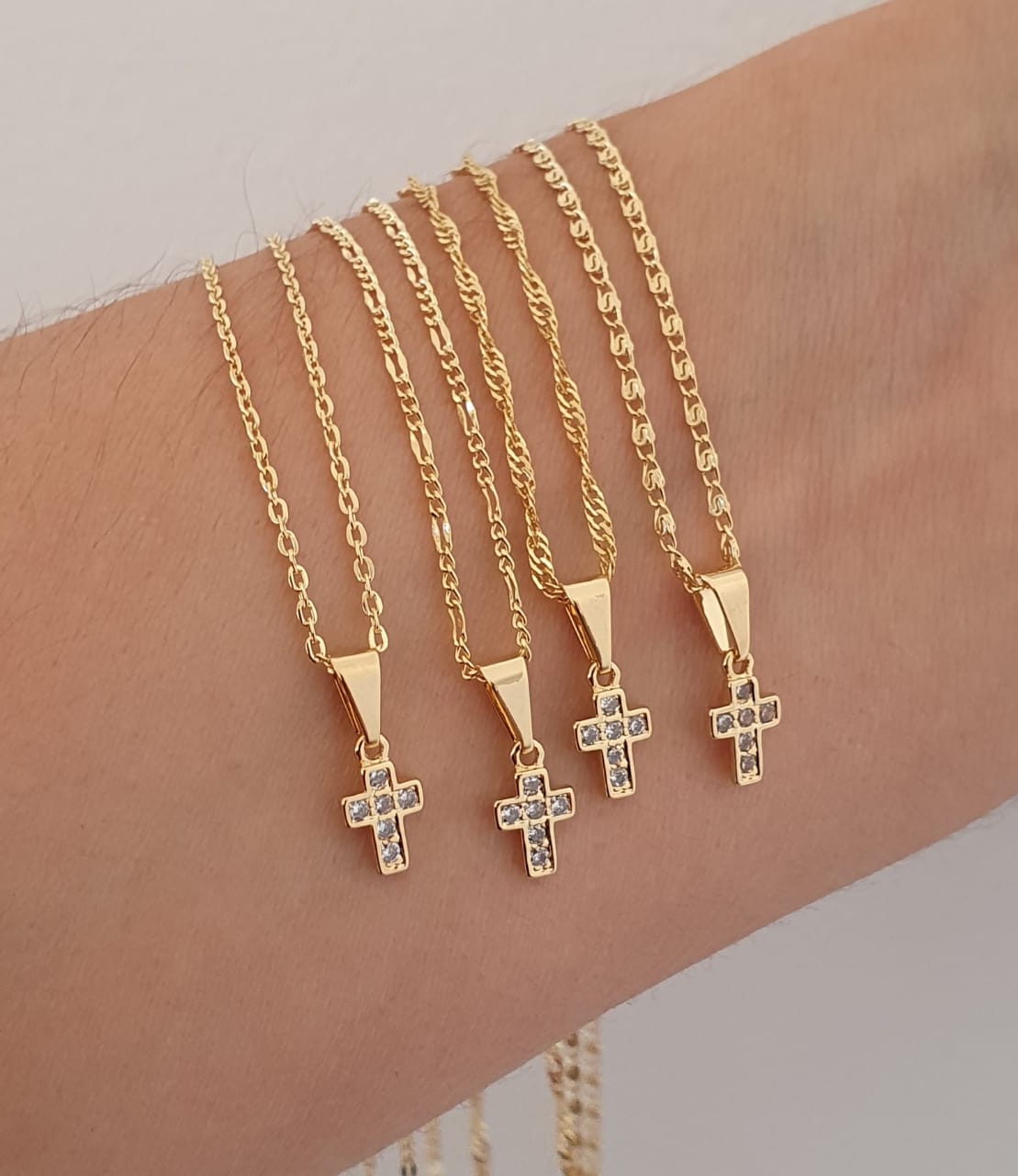 D Mini Cruz Con Circonias Cristal