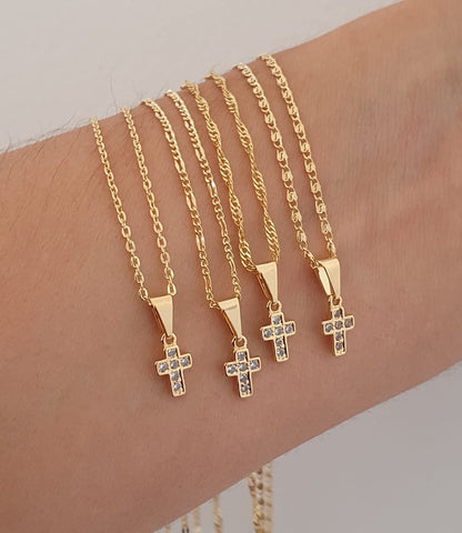 D Mini Cruz Con Circonias Cristal